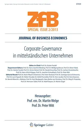 Witt / Welge | Corporate Governance in mittelständischen Unternehmen | Buch | 978-3-658-02428-4 | sack.de