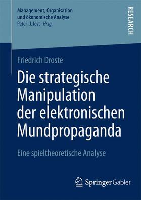 Droste |  Die strategische Manipulation der elektronischen Mundpropaganda | Buch |  Sack Fachmedien