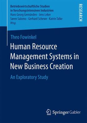 Fowinkel |  Human Resource Management Systems in New Business Creation | Buch |  Sack Fachmedien