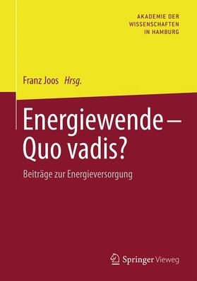 Joos |  Energiewende - Quo vadis? | Buch |  Sack Fachmedien