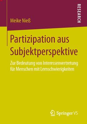 Nieß |  Partizipation aus Subjektperspektive | Buch |  Sack Fachmedien