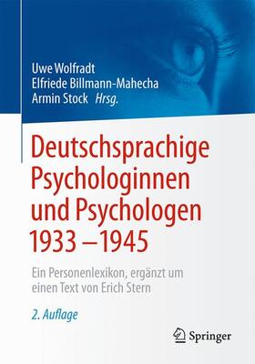 Wolfradt / Stock / Billmann-Mahecha |  Deutschsprachige Psychologinnen und Psychologen 1933¿1945 | Buch |  Sack Fachmedien