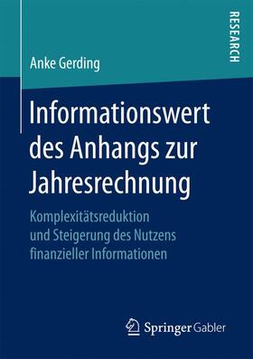 Gerding |  Informationswert des Anhangs zur Jahresrechnung | Buch |  Sack Fachmedien