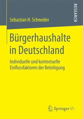 Schneider |  Bürgerhaushalte in Deutschland | Buch |  Sack Fachmedien