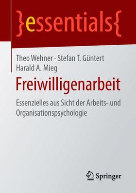 Wehner / Güntert / Mieg |  Freiwilligenarbeit | Buch |  Sack Fachmedien