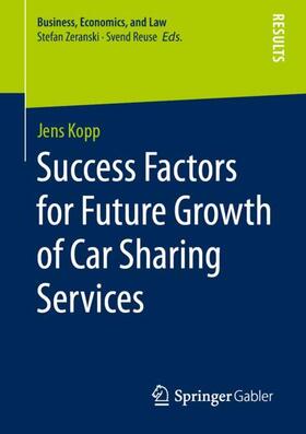 Kopp |  Success Factors for Future Growth of Car Sharing Services | Buch |  Sack Fachmedien