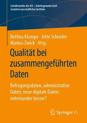 Klumpe / Schröder / Zwick |  Qualität bei zusammengeführten Daten | eBook | Sack Fachmedien