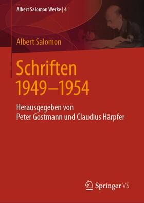 Salomon / Gostmann / Härpfer | Schriften 1949 - 1954 | Buch | 978-3-658-37735-9 | sack.de