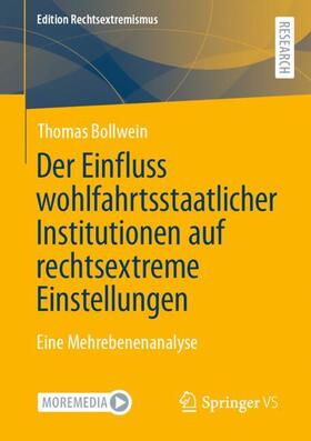 Bollwein |  Der Einfluss wohlfahrtsstaatlicher Institutionen auf rechtsextreme Einstellungen | Buch |  Sack Fachmedien