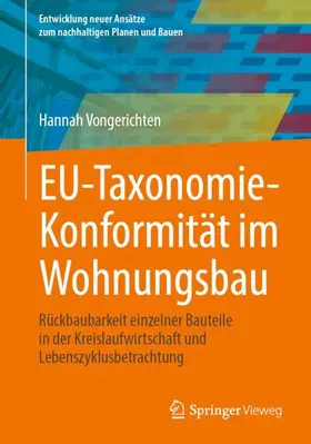 Vongerichten |  EU-Taxonomie-Konformität im Wohnungsbau | Buch |  Sack Fachmedien