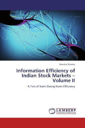 Sharma |  Information Efficiency of Indian Stock Markets  -    Volume II | Buch |  Sack Fachmedien