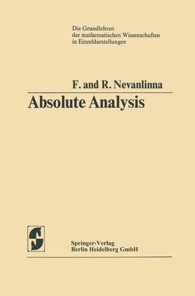 Nevanlinna |  Absolute Analysis | Buch |  Sack Fachmedien