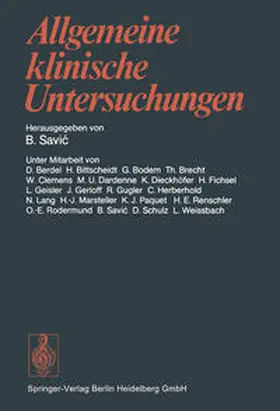 Savic |  Allgemeine klinische Untersuchungen | eBook | Sack Fachmedien