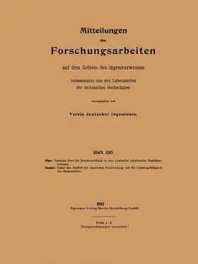 Skutsch / Pfarr |  Mitteilungen über Forschungsarbeiten auf dem Gebiete des Ingenieurwesens | Buch |  Sack Fachmedien