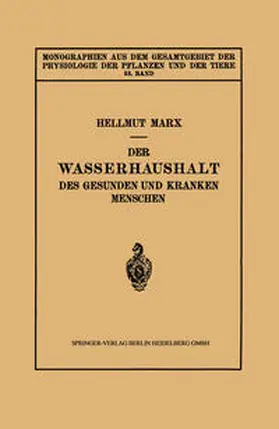 Marx |  Der Wasserhaushalt des Gesunden und Kranken Menschen | eBook | Sack Fachmedien