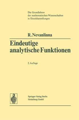 Nevanlinna |  Eindeutige Analytische Funktionen | Buch |  Sack Fachmedien