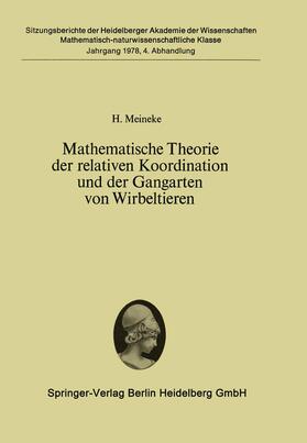 Meineke |  Mathematische Theorie der relativen Koordination und der Gangarten von Wirbeltieren | Buch |  Sack Fachmedien