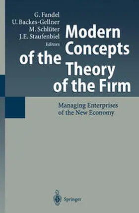 Fandel / Backes-Gellner / Schlüter |  Modern Concepts of the Theory of the Firm | eBook | Sack Fachmedien