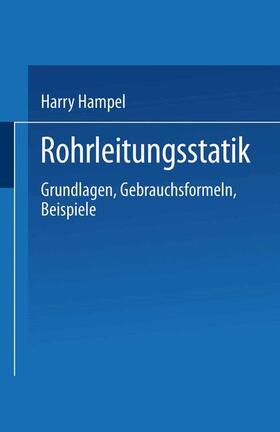 Hampel |  Rohrleitungsstatik | Buch |  Sack Fachmedien