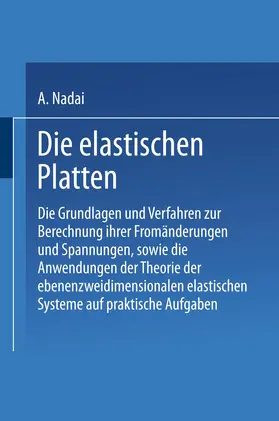 Nadai |  Die elastischen Platten | Buch |  Sack Fachmedien