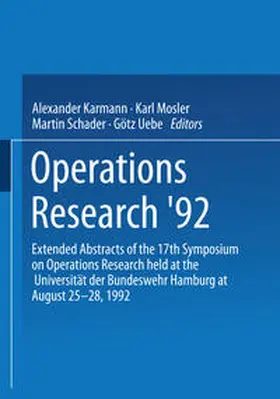 Karmann / Mosler / Schader |  Operations Research ’92 | eBook | Sack Fachmedien