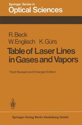 Beck / Gürs / Englisch |  Table of Laser Lines in Gases and Vapors | Buch |  Sack Fachmedien