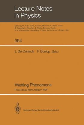 Dunlop / De Coninck |  Wetting Phenomena | Buch |  Sack Fachmedien
