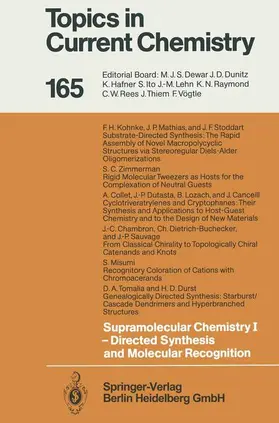 Weber |  Supramolecular Chemistry I ¿ Directed Synthesis and Molecular Recognition | Buch |  Sack Fachmedien