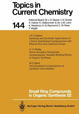 Meijere |  Small Ring Compounds in Organic Synthesis III | Buch |  Sack Fachmedien