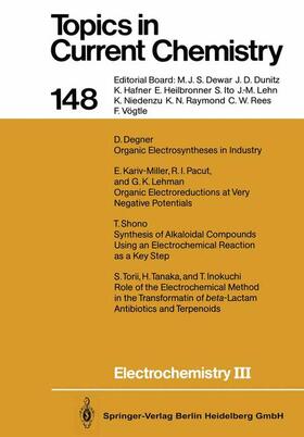 Steckhan |  Electrochemistry III | Buch |  Sack Fachmedien