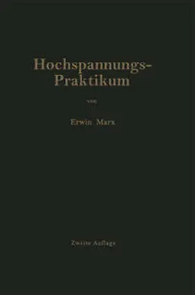 Marx |  Hochspannungs-Praktikum | Buch |  Sack Fachmedien