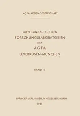  Mitteilungen aus den Forschungslaboratorien der Agfa Leverkusen-München | Buch |  Sack Fachmedien