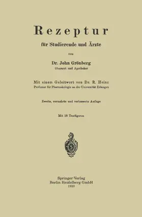 Heinz / Grönberg |  Rezeptur für Studierende und Ärzte | Buch |  Sack Fachmedien