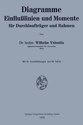 Valentin |  Diagramme Einflußlinien und Momente für Durchlaufträger und Rahmen | Buch |  Sack Fachmedien