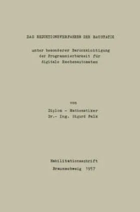 Falk |  Das Reduktionsverfahren der Baustatik | eBook | Sack Fachmedien