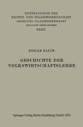 Salin |  Geschichte der Volkswirtschaftslehre | eBook | Sack Fachmedien