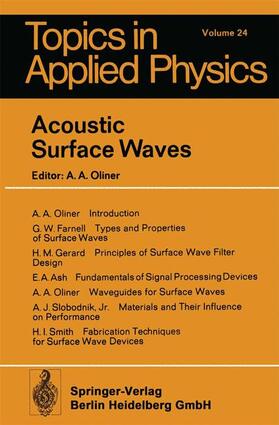 Oliner |  Acoustic Surface Waves | Buch |  Sack Fachmedien
