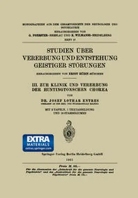 Entres |  Studien Über Vererbung und Entstehung Geistiger Störungen | eBook | Sack Fachmedien