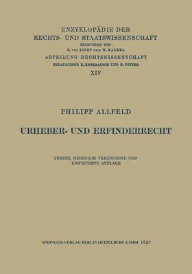 Allfeld |  Urheber- und Erfinderrecht | Buch |  Sack Fachmedien