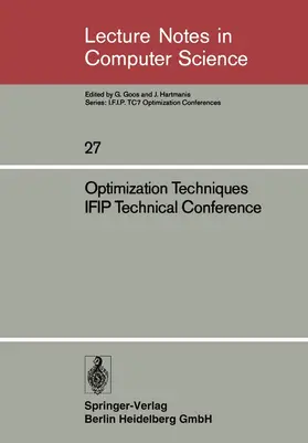 Stoer |  Optimization Techniques IFIP Technical Conference | Buch |  Sack Fachmedien