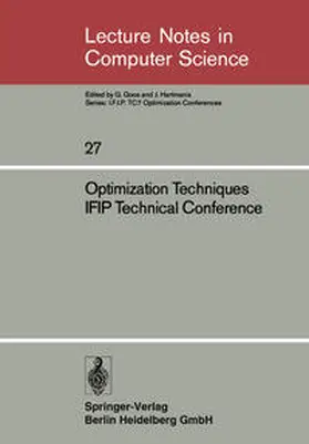 Stoer |  Optimization Techniques IFIP Technical Conference | eBook | Sack Fachmedien