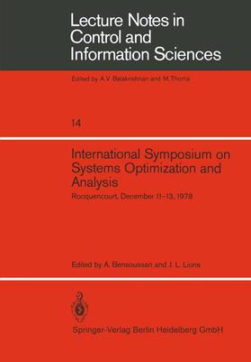 Bensoussan / LABORIA / Lions |  International Symposium on Systems Optimization and Analysis | Buch |  Sack Fachmedien