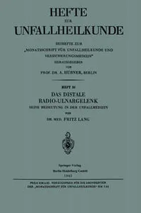 Lang |  Das Distale Radio-Ulnargelenk | eBook | Sack Fachmedien