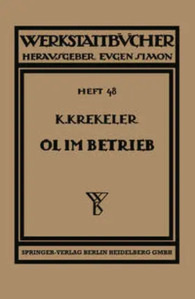 Krekeler |  Oel im Betrieb | eBook | Sack Fachmedien