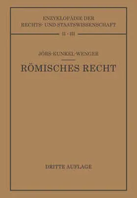 Jörs / Kunkel / Wenger | Römisches Privatrecht | E-Book | sack.de