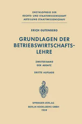 Gutenberg |  Grundlagen der Betriebswirtschaftslehre | eBook | Sack Fachmedien