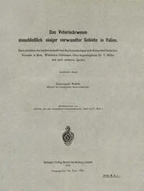 Wehrle |  Das Veterinärwesen einschließlich einiger verwandter Gebiete in Italien | eBook | Sack Fachmedien