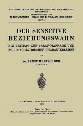 Kretschmer |  Der Sensitive Beziehungswahn | Buch |  Sack Fachmedien