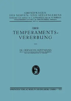 Hoffmann |  Über Temperamentsvererbung | eBook | Sack Fachmedien