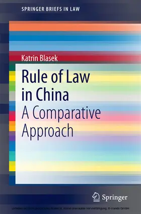 Blasek |  Rule of Law in China | eBook | Sack Fachmedien